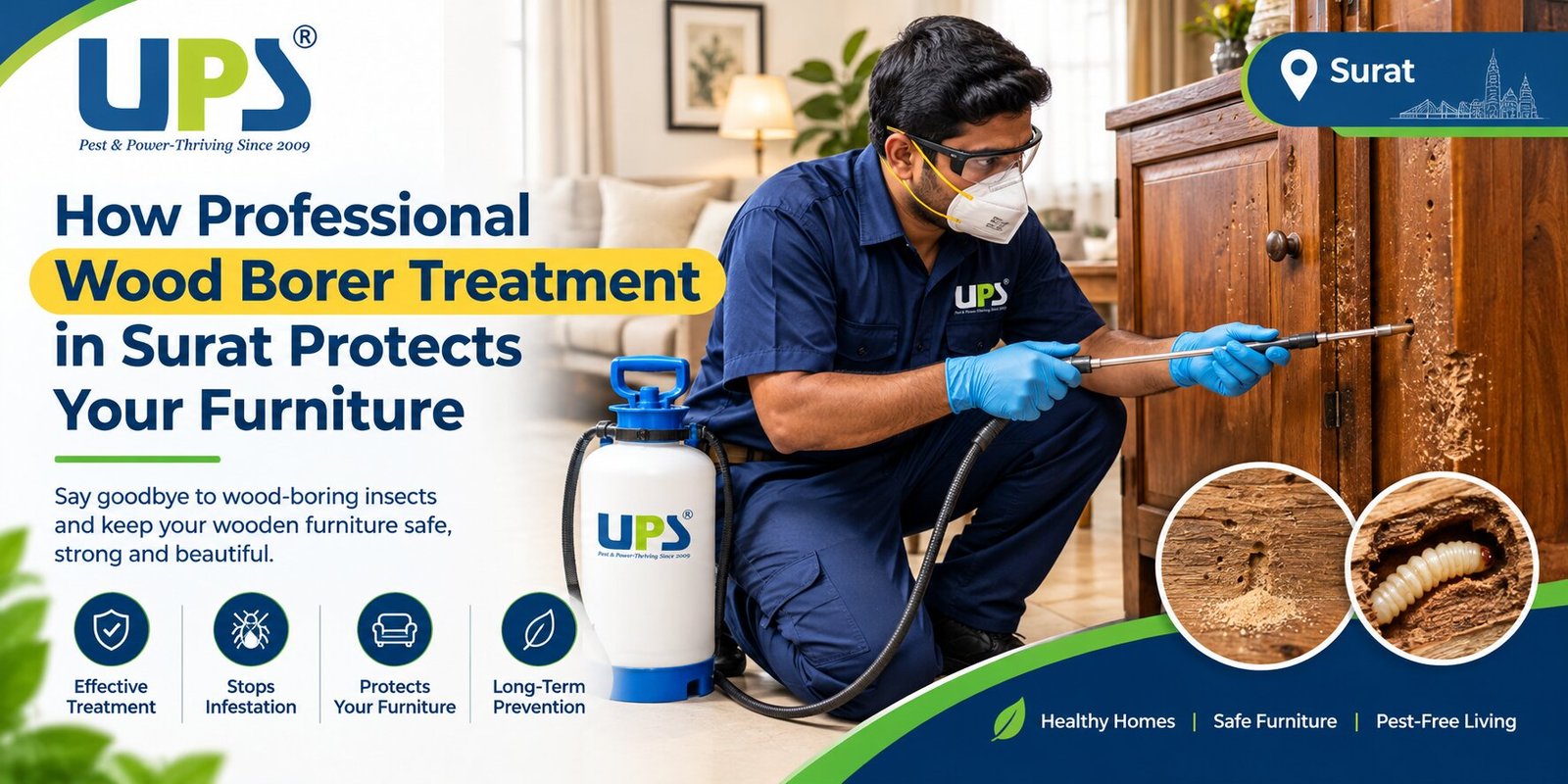 How Professional Wood Borer Treatment in Surat Protects Your Furniture